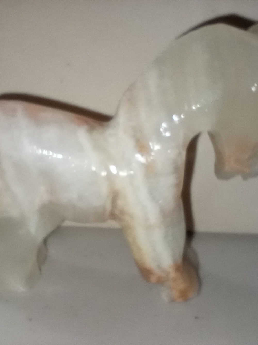 Cream Colored African Jade Horse Figurine